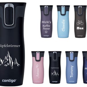 Contigo® Thermobecher West Loop Autoseal mit Gravur - Namen Edelstahl Isolierbecher Reisebecher, Kaffeebecher to Go auslaufsicher Geburtstag