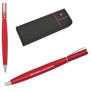 Pierre Cardin® MATIGNON ballpoint pen with engraving | black | premium pen box | personalized gift | anniversary | birthday red
