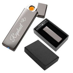 Pierre Cardin® Electronic Lighter SMART with engraving including gift box Black - Gift for Christmas, Birthday with case