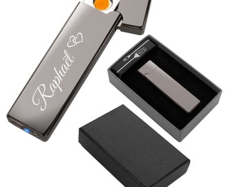 Pierre Cardin® electronic lighter SMART with engraving incl. gift box black - gift for Christmas, birthday with case