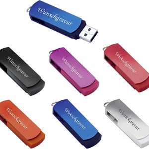 Personalized 4GB USB memory stick engraved with your desired text for PC computer laptop etc.