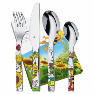 WMF Kinderbesteck Biene Maja mit Gravur - Taufe Geschenk individualisiert - spülmaschinengeeignet/Taufgeschenk Jungen - Besteck mit Gravur