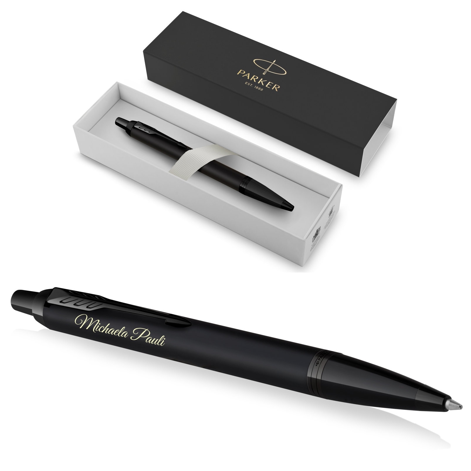 Parker IM achromatische set - RVS - 1 pen met zwarte inkt, 1 pen met
