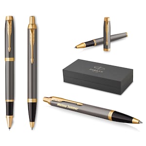 PARKER® IM グレー コア GT ローラーボールと彫刻入りボールペン |プレミアムペン |ギフトボックス |  パーソナライズされたギフト誕生日