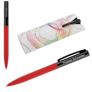 Pierre Cardin® VIVID ballpoint pen with engraving | black | premium pen box | personalized gift | anniversary | birthday | red