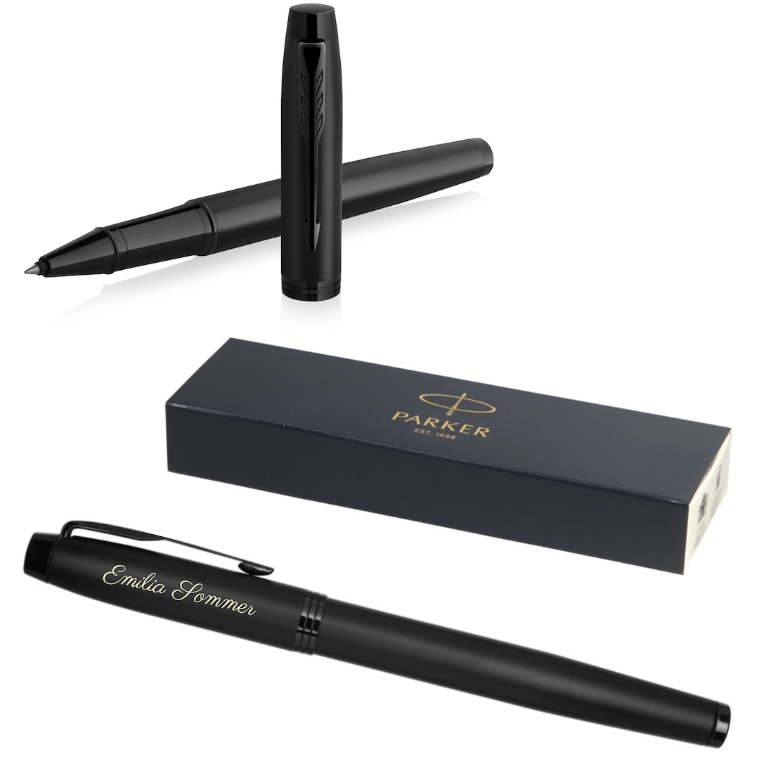 Parker IM Achromatic Rollerball Pen With Engraving Premium Pen Gift Box ...