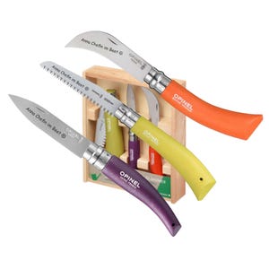 OPINEL ガーデンセット（刻印入り） – パーソナライズされたガーデンツールセット、ガーデンナイフ、折りたたみノコギリ、ガーデニングナイフ、ガーデニング愛好家へのギフト