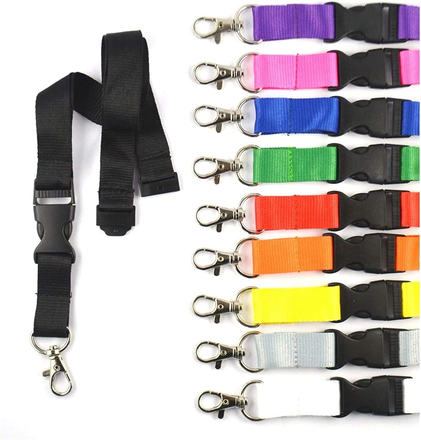 Lanyards, lanyard neutral without print 20 mm wide, snap fastener safety closure