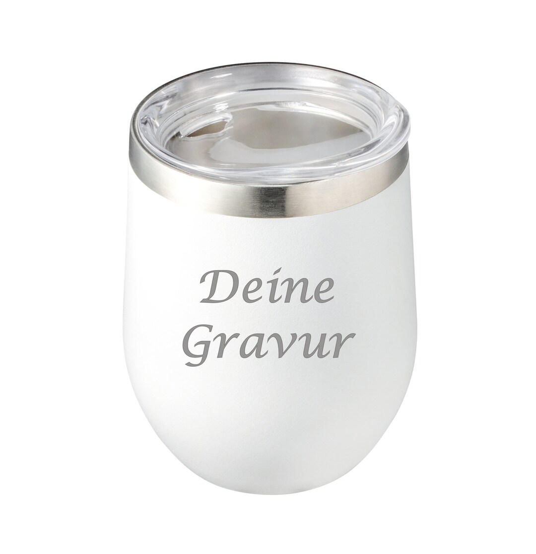Tasse Isotherme Café Inox Personnalisable - Gravée - Rose/Or/Blanc/Marbre - 360ml