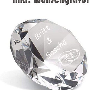 Schmalz® Glass Crystal Diamond incl. Engraving Decoration Paperweight Engraved Gift for Wedding Anniversary Birthday Award