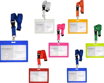 Schmalz® Card Holder with Lanyard | 20 mm wide | Landscape format | 6 colors