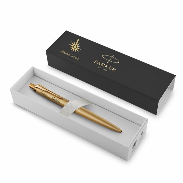 Parker Jotter XL Monochrome Premium-Kugelschreiber gold mit Gravur graviert 2122754 Geschenk für Männer Frauen Geburtstag personalisiert