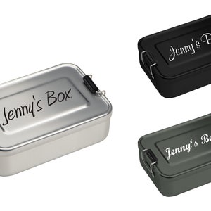 Schmalz® Vesperbox aus Alu mit persönlicher Gravur silber graviert Lunchbox BPA-Frei Sport Geburtstag Schulanfang Arbeit Kinder Erwachsene