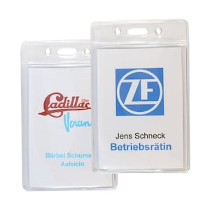 Ausweishülle Querformat ID Card Holder Kartenhalter Ausweishalter Hochformat transparent Eurolochung