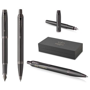 Bolígrafo + pluma estilográfica PARKER® IM modelo Professionals Monocromo Titanio con grabado, cumpleaños grabado personalizado