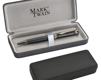 MARK®TWAIN Drehkugelschreiber aus Metall mit Gravur Applikationen Blaue Mine in passendem Geschenketui zum Geburtstag zum Geburtstag 1061203