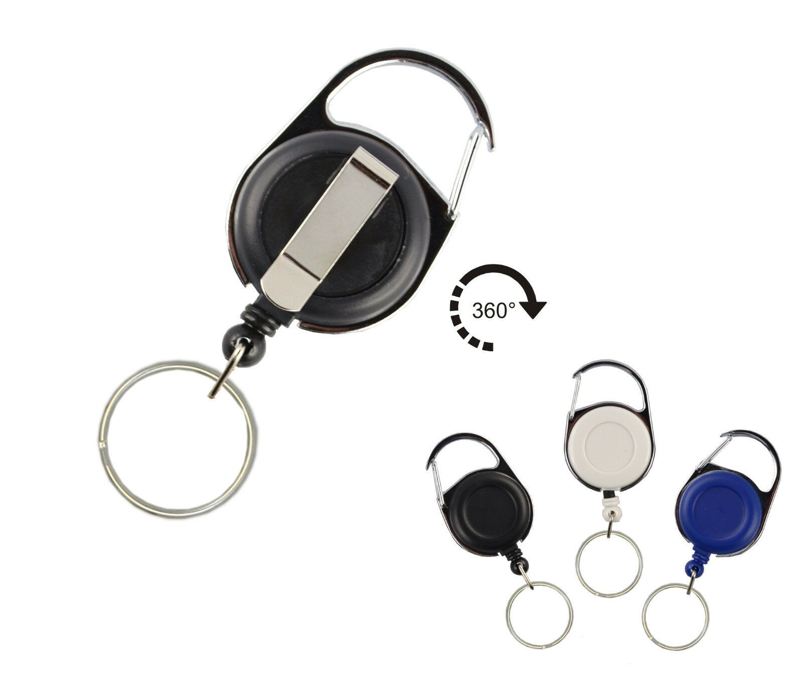 carabiner retractable recoil yoyo ski pass