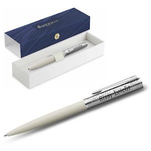 WATERMAN® Ballpoint Pen Model Allure Deluxe with Engraving, White, Engraved Gift Men Women Birthday Personalized
