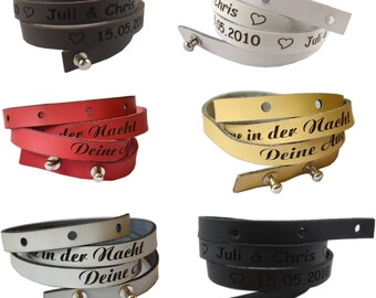 Lederarmband mit Wunschtext für deine Liebsten