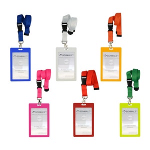 Schmalz® Kartenhalter mit Schlüsselband Lanyard 20 mm breit Hochformat 6 Farben Bild 1
