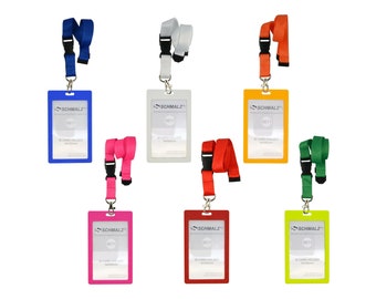 Schmalz® Card Holder with Lanyard | 20 mm wide | Portrait format | 6 colors