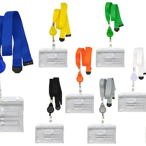 Schlüsselbänder Schlüsselband ausziehbar mit Kartenhalter für 2 Karten mit Schieber Lanyard  20 mm breit Kartenhalter Sicherheitsverschluss