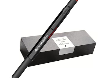 rOtring 600 Ballpoint Pen Black – Case + Engraving | Luxury pen with black ink, personalized gift