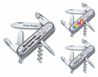 Victorinox pocket knife Spartan with desired print / engraving gift for men women for a birthday personalized 12 functions 1.3603