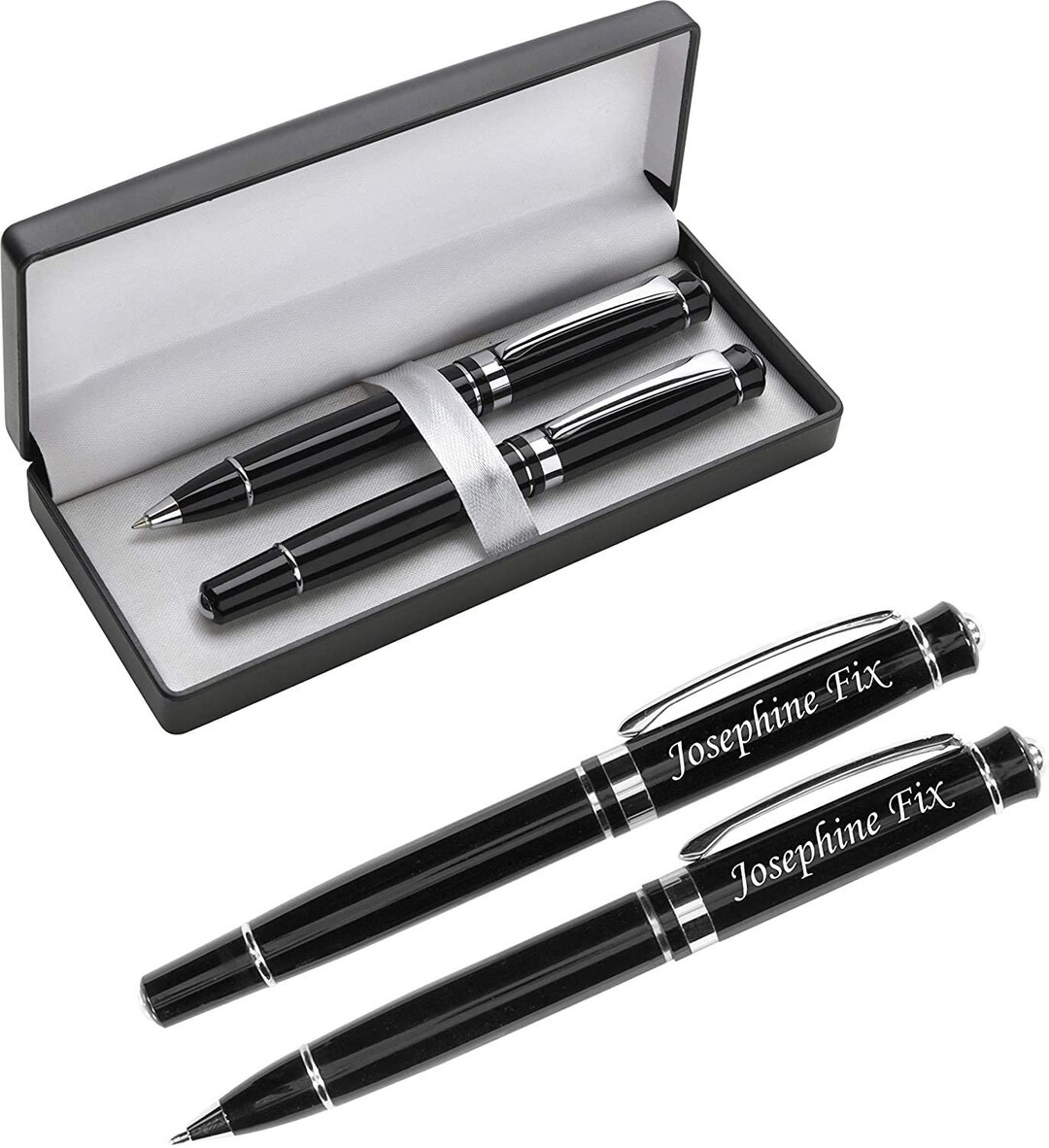 Schmalz Schreibset CASTLE Mit Gravur – Dreh-Kugelschreiber & Rollerball Im Geschenketui