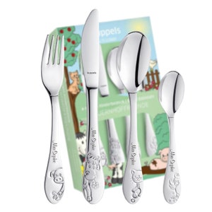 Children&#39;s cutlery with engraving - personalized baptism gift - dishwasher safe/baptism gift for boys - cutlery with engraving - farm