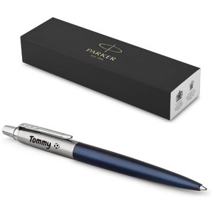 PARKER Jotter Core Recycled mit Gravur | Premium Stift | Geschenkbox | blaue | personalisiertes Geschenk | Geburtstag Royal Blue C.C.