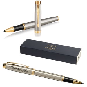 PARKER® IM Rollerball Pen Model Core Brushed Metal G.C. with engraving, engraved birthday personalized