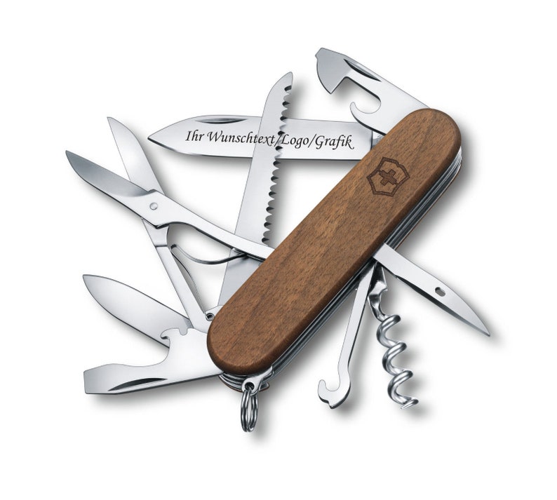 Victorinox Swiss Army Knife Huntsman Wood Engraving Gift for Men Women for Birthday Personalized 13 Functions 1.3711.63 image 4