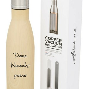 Schmalz® Thermos bottle VASA wood look with engraving 500 ml vacuum-insulated drinking bottle