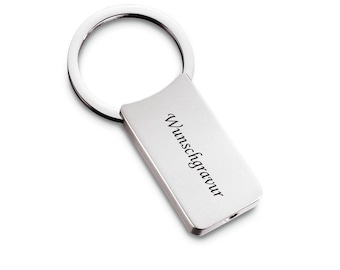 Metal keychain with engraving rectangular