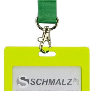 Schmalz® Kartenhalter mit Schlüsselband Lanyard 20 mm breit Hochformat 6 Farben Grün