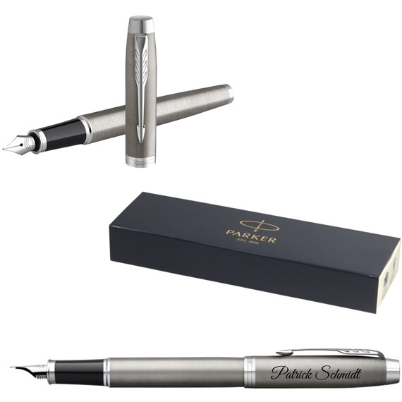 Parker IM Core Brushed Metal C.C. Fountain Pen With Engraving