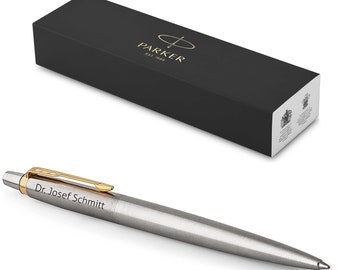 PARKER Jotter Core Recycled with engraving | Premium pen | Gift box | Blue refill | Personalized gift | Birthday (Stainless steel G.C.)