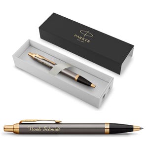 PARKER IM グレーコア GT 刻印ボールペン |プレミアムペン |ギフトボックス |黒鉱山 |パーソナライズされたギフト名誕生日