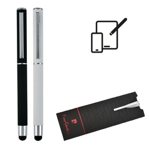 Pierre Cardin® CLAUDIE TouchPen Rollerball mit Gravur | Premium Box personalisiertes Geschenk  Jahrestag Geburtstag  schwarz oder weiss