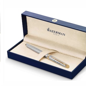 WATERMAN® Fountain Pen Model Hemisphere Stainless Steel G.C. with Engraving Engraved Gift Men Women Birthday Personalized