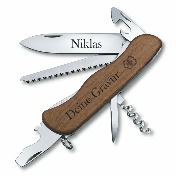 Victorinox Swiss Army Knife Forester Wood Engraving Gift for Men Women for Birthday Personalized 10 Functions 0.8361.63