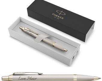 PARKER Kugelschreiber IM Professionals Monochrome Champagne mit Gravur in passendem Geschenketui zum Geburtstag zum Geburtstag