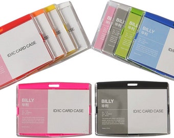 Porte-cartes d'identité en plastique rigide, format BILLY, orientation paysage/horizontale, protection pour cartes d'identité et cartes d'identité d'entreprise
