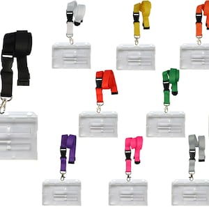 Schlüsselband mit Kartenhalter für 2 Karten mit Schieber Lanyard  20 mm breit Kartenhalter Sicherheitsverschluss