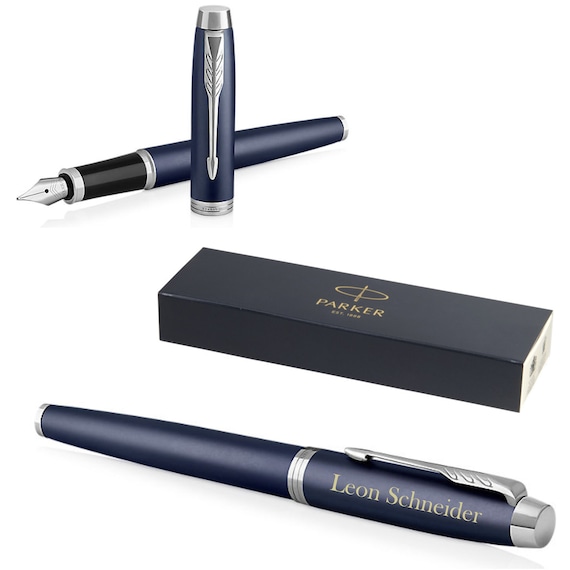 Stylo Plume Parker IM Fountain Pen - Matt Black With Medium Stainless Steel Nib, Gift Box Included Black Chrome Pen