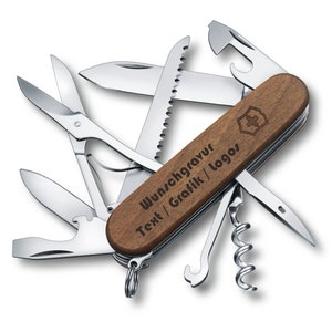 Victorinox Swiss Army Knife Huntsman Wood Engraving Gift for Men Women for Birthday Personalized 13 Functions 1.3711.63 image 3