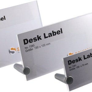 Noble table name plate acrylic display table stand copper stand silver refined photo frame