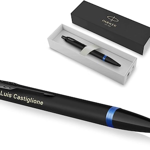 Exklusiver PARKER Kugelschreiber &quot;IM Vibrant Rings Blau&quot; inkl. Lasergravur graviert Gravur