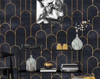 Geometrisch Peel-and-Stick-behang: Scandinavisch art-decodesign